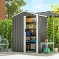 thumbnail image 2 of Outsunny 4.5 x 3ft Outdoor Storage Shed, Metal Garden Shed, Light Grey, 2 of 10