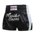 thumbnail image 3 of Boxing Shorts Women Men's Muay Thai Shorts Classic Martial Arts mma Workout Clothes Satin Bjj-Combat Fighting Trunks Adult Kids L Black, 3 of 8