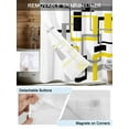 thumbnail image 3 of No Hook Cloth Fabric Shower Curtain with Snap in Liner, Yellow Black Geometric Waterproof Shower Curtains Set with See Through Top Window, Modern Simple Abstract Art Bath Curtains Shower 36"x78", 3 of 6