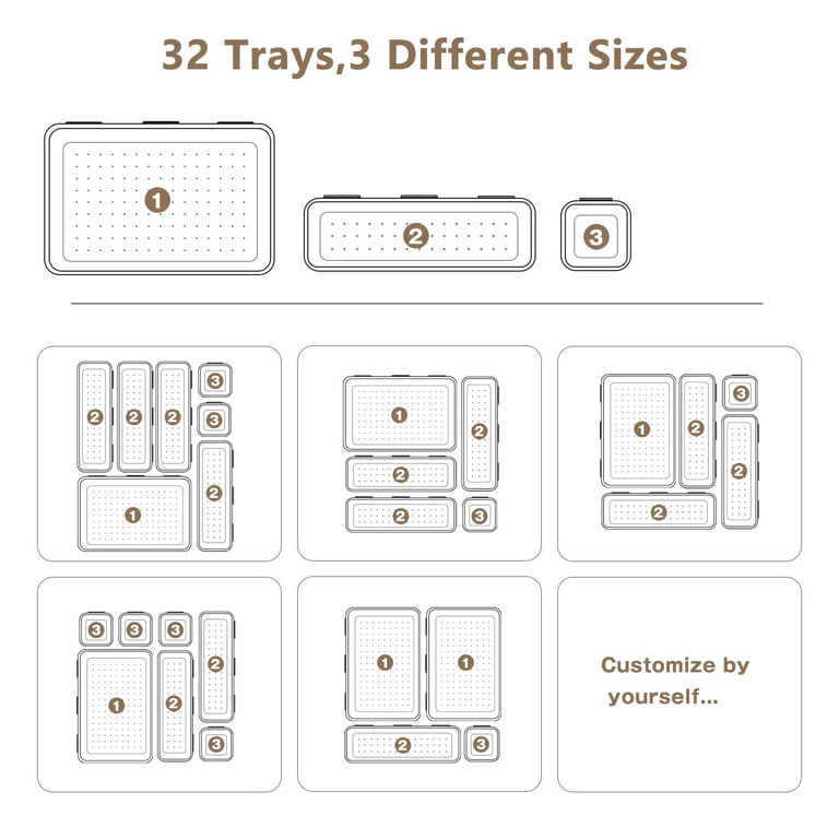 32Pcs Tool Box Organizer Tray Dividers Workbench Cabinet Hardware