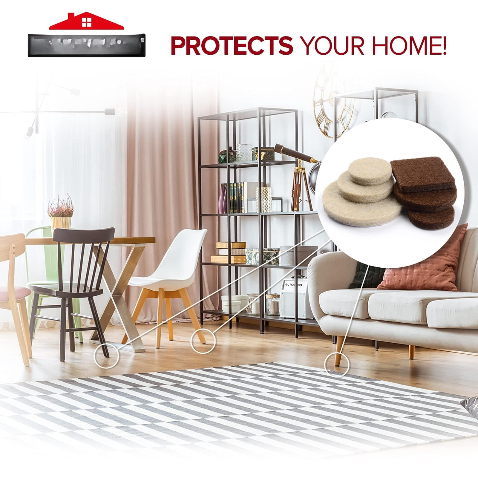 Felt Furniture Pads  133 - Feet Wood Floor Protectors Protect Your Hardwood & Laminate Flooring! Brown And Beige