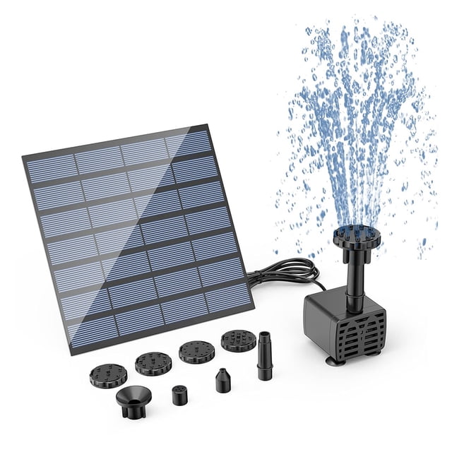 Solar Fountain Water Pump Kit Solar Powered Water Fountain With Stake For Outdoor Bird Bath, Pond, Pool, Garden, Fish Tank,Yard ,Multi-Install Methods