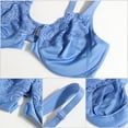 thumbnail image 3 of Exerin Women's Plus Size Front Closure U-Back Underwire Wide Strap Everyday Bra(Aqua-Blue,44C), 3 of 5