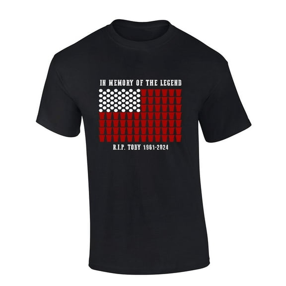 Mens Solo Cup Tshirt R.I.P. The Legend Toby Short Sleeve T-shirt-Black-medium