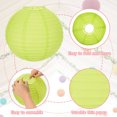 thumbnail image 3 of 6Pcs 6"8"12" Light Green Paper Lanterns Decorative Round Hanging Ball Lantern, 3 of 7