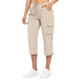 thumbnail image 6 of Dwellite Womens Quick Dry Cargo Capris with Pockets Loose Fit Casual Capri Pants Dressy Lightweight Ladies Baggy Cargo Pants for Hiking Khaki XL, 6 of 6