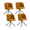 Orange, variant on Set of 4 270° Swivel Home Office Desk Chairs, Modern Dining Chairs, Upholstered Bedroom Chairs with Metal Base, Makeup Chair for Vanity, Living Room, Bedroom, Study Room, Dining Room (Orange)