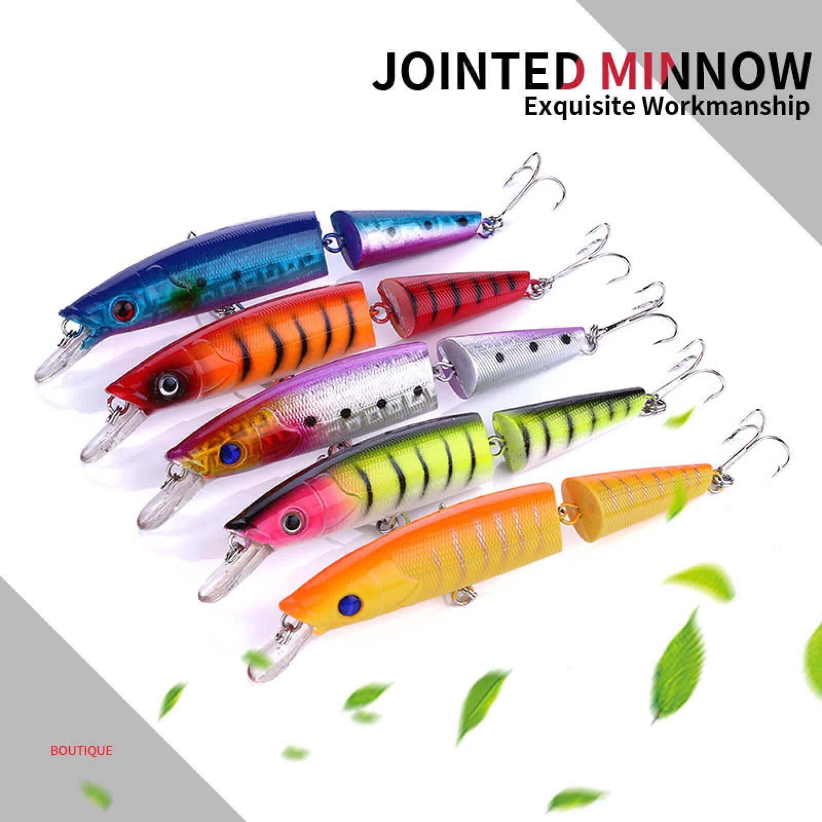 HENGJIA Fishing Lures Multi Jointed Fish Fishing Kits Slow Sinking Lifelike Swimbait Freshwater and Saltwater for Trout Bass Lures,5pcs, 5.51"/0.71oz