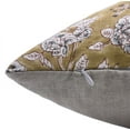 thumbnail image 2 of Fabdivine Block Print Throw Pillow Cover, 22x22 Inch Pure Linen Decorative Cushion Cover, Floral Print Boho Design Green Pillow Cover for Sofa and Couch, 2 of 5