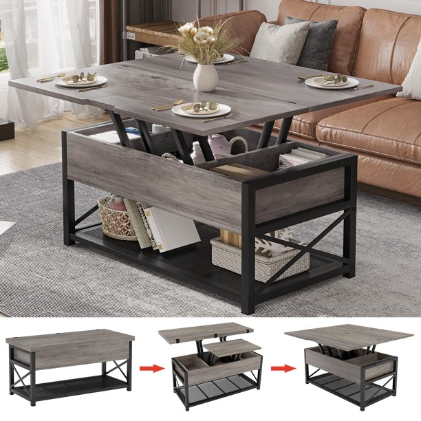 Itaar 43" Lift Top Coffee Table, 3 in 1 MultiFunction Coffee Table