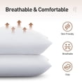 thumbnail image 2 of Hotel Quality Bed Pillows for Sleeping, Premium 3D Plush Fiber - Reduces Neck Pain, Breathable Cooling Cover Skin-Friendly, Standard (Pack of 4), White 4 Count, 2 of 6