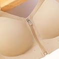 thumbnail image 4 of Zpanxa Wireless Bras for Women Front Zipper Push-up Seamless Breathable Adjustable Straps Everyday Bra Khaki 40BC, 4 of 9