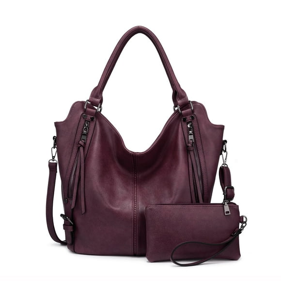 Bolso de mano Realer de piel sintética a la moda, estilo hobo, tamaño grande, para mujer