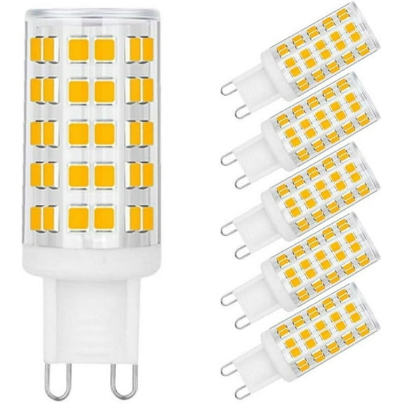6-Pack OHLGT G9 LED Bulbs Dimmable 6W (60W Halogen Bulb Equivalent), Warm White 3000K, 110V-130V, 500LM Bi Pin for Home Lighting,