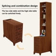 thumbnail image 4 of MDQMD Tall End Table with 3 Drawers and Charging Station,Brown Side Table with 5 Open Shelves for Living Room,Bedroom, 4 of 8