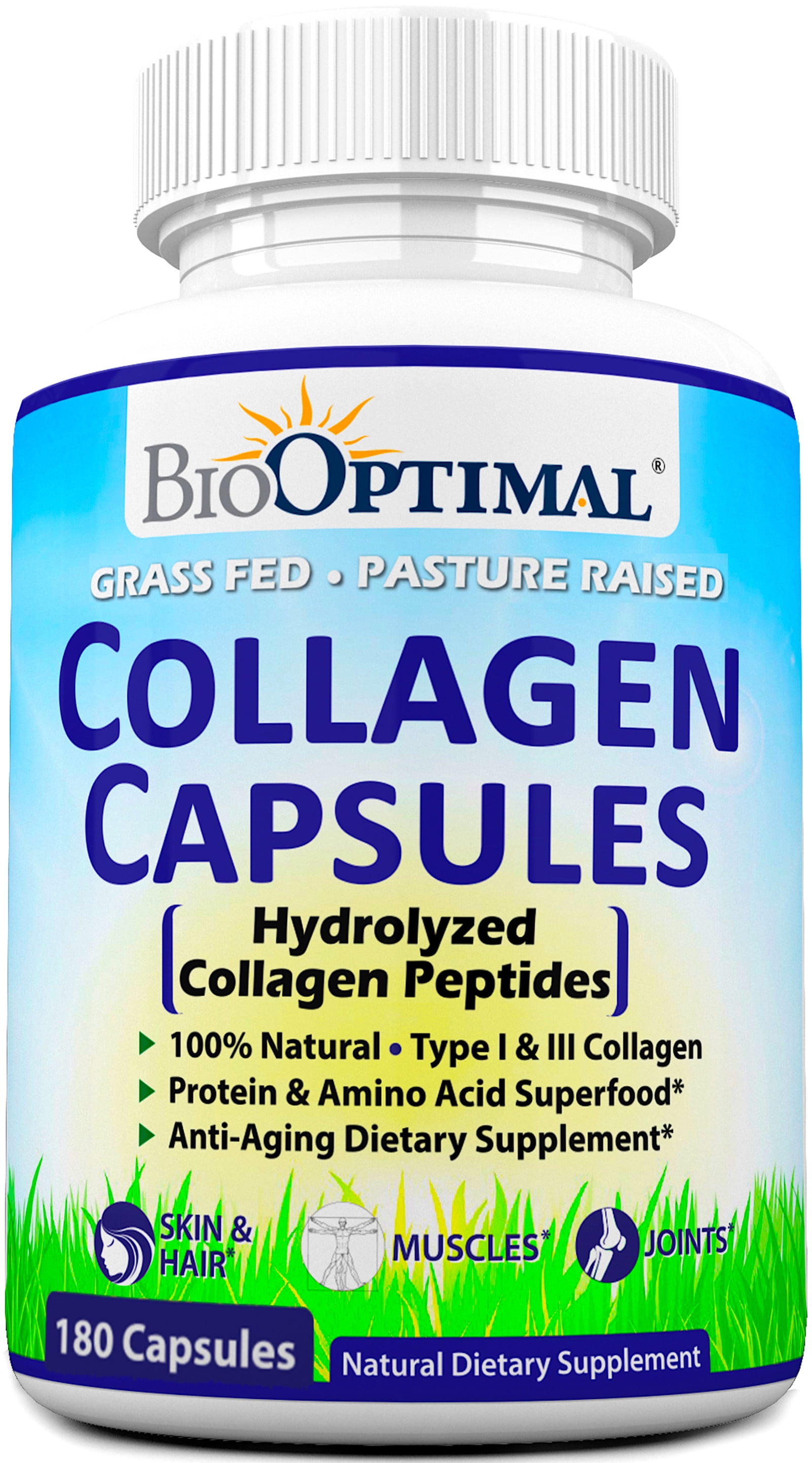 BioOptimal Collagen Pills, Collagen Peptides, Benefits Skin, Hair