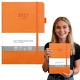 thumbnail image 4 of 2027 Planner, A5 Hardcover Monthly Planner 2027, Premium PU Leather Agenda Book with Elastic Closure, Thick Paper Weekly Calendar Notebook, Schedule Organizer for Work Office Home Use, 4 of 5