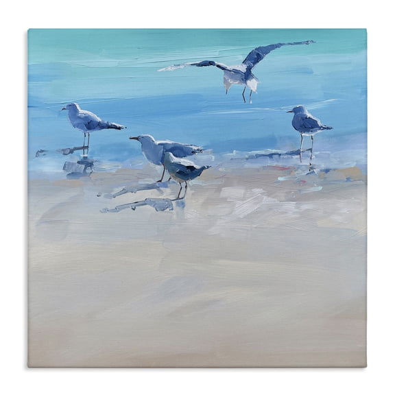 Stupell Industries Tropical Seagulls Grazing on Shore Canvas Art, 24 x 24, by Craig Trewin Penny