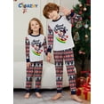 thumbnail image 2 of Pijamas familiares a juego de Navidad 2024, pijamas de arcoíris con muñeco de nieve alegre, conjunto de ropa para adultos y niños, mono de bebé + ropa para perros, 2 of 5