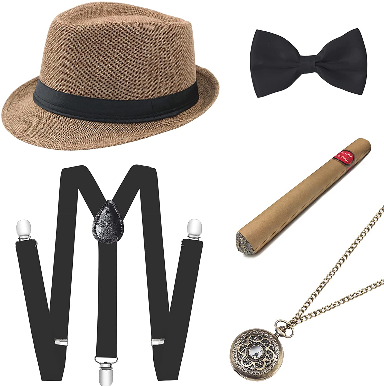 1920s Mens Gatsby Gangster Accessories 