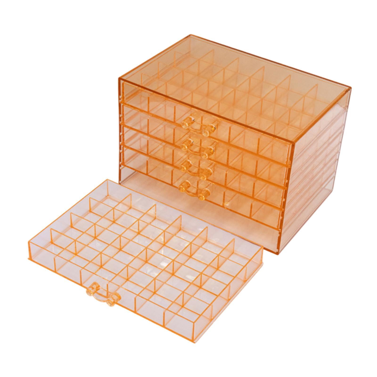 Milageto Nail Arts Storage Box 120 Jewelry Organizer for Earring Beads Glitters Orange