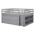 thumbnail image 5 of Harper & Bright Designs Full Size Loft Bed with Retractable Writing Desk and 4 Drawers, Wooden Loft Bed with Lateral Portable Desk and Shelves, Gray, 5 of 9