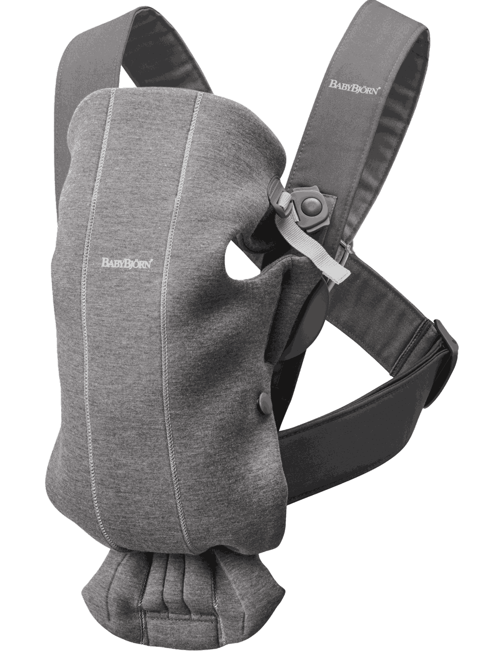 BabyBjorn Baby Carrier Mini, Perfect First Carrier for Infant, 3D Jersey, Dark Gray, One Size