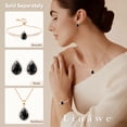 thumbnail image 5 of Linawe Black Crystal Chain Necklace for Women Rose Gold, Imitation Diamond Pendant Boho Cubic Zirconia Birthstone Rhinestone Teardrop Necklace, Preppy Wedding Costume Jewelry Set, 5 of 6