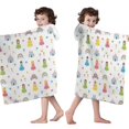 thumbnail image 4 of Colorful Princess Castle Pattern Hooded Bath Towel，50"x30" for Ages 3 To 12 Kids, Quick Dry Lightweight Soft Microfiber Hood Beach Towel Cover Up for Kids, 4 of 7