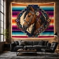 thumbnail image 6 of Side Profile Portrait With Brown Horse'S Head Neck, Mystical Fantasy for Space Lovers, Galaxy Room Decor, Mother's Day Gift, Tapestry Wall Hanging for Bedroom and Dorm, 6 of 7
