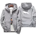 thumbnail image 3 of Primavera otoño hombres de gran tamaño protector solar rompevientos impreso chaqueta con capucha simplicidad moda adecuada para montañismo Camping, 3 of 5