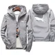 thumbnail image 3 of Primavera otoño hombres de gran tamaño protector solar rompevientos impreso chaqueta con capucha simplicidad moda adecuada para montañismo Camping, 3 of 5