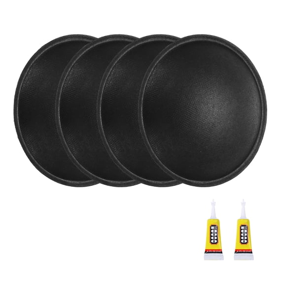 Uxcell 4 Pcs Speaker Dust Cap, 50x54x10mm Subwoofer Paper Dome Dust Resistant Coil Cover for Speaker Accessories Repairing, Glossy Paper Black
