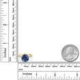 thumbnail image 6 of Gem Stone King 10K Two Tone Gold Blue Created Sapphire and Lab Grown Diamond Engagement Ring for Women | 3.86 Cttw | Round 10MM | Gemstone September Birthstone | Size 5, 6 of 6