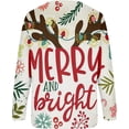 thumbnail image 4 of GHSDFBB Chandails de Noël pour Femmes Mode Loisirs Imprimé Graphique Manches Longues Hauts Mignons Chandail en Molleton Col Rond Cadeau de Noël, 4 of 5