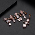 thumbnail image 3 of jiaroswwei 1Pc Piercing Navel Nail Flower Pendant Cubic Zirconia Sexy Women Belly Button Ring Body Jewelry, 3 of 8
