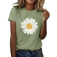 thumbnail image 2 of Baqcunre Shirts for Women, Women Sunflower Summer T Shirt Plus Size Loose Blouse Tops Girl Short Sleeve Graphic Casual Tees, T Shirts for Women, Workout Shirts Women Mint Green 2XL, 2 of 5
