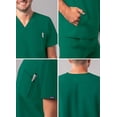 thumbnail image 4 of Adar Addition Scrubs for Men - Modern Multi Pocket V-Neck Scrub Top - A6010 - Hunter Green - 2X, 4 of 8