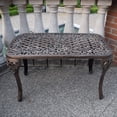 thumbnail image 2 of Ornate Cast Aluminum Metal Rectangular Bronze Patio Coffee Table, 2 of 4