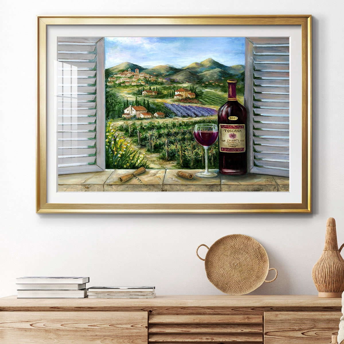 Tuscan Red and Vineyard Premium Framed Print - Ready to Hang