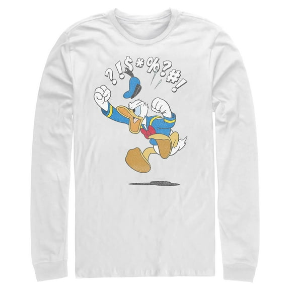 Mens Mickey & Friends Donald Duck Angry Jump Long Sleeve Shirt
