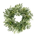 thumbnail image 2 of CaiYueKe Artificial Eucalyptus Leaf Berry Wreath, Faux Greenery Garland, Home Decor, Front Door Hanging, Rustic Farmhouse, Wedding, Christmas, Fall, Year Round Decoration, Indoor Outdoor Use, 2 of 9