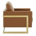 thumbnail image 4 of LeisureMod Lincoln Modern Upholstered Leather Accent Armchair with Gold Frame, 4 of 7