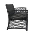 thumbnail image 4 of WestinTrends Melvi 4 Pieces Wicker Patio Furniture Sets, All Weather PE Rattan Wicker Chairs Loveseat Outdoor Seating Patio Conversation Sets with Tempered Smoked Glass Coffee Table, Black and Gray, 4 of 17