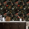 thumbnail image 2 of Peel and Stick Wallpaper Whimsical Forest Scene Mushrooms Wildflowers Rabbits Wall Mural 17.7in x 9.8ft Self Adhesive Removable Wall Paper Renter Friendly Wallpaper for Nursery Bedroom Cabinets, 2 of 8