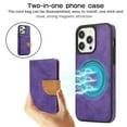 thumbnail image 2 of Dteck for iPhone 14 Pro Wallet Case, Compatible with MagSafe, 2 in 1 Magnetic Detachable PU Leather Card Pocket Wallet 14 Pro Phone Case for Women Men,Purple, 2 of 8
