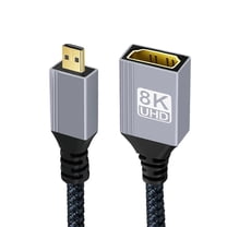 Xiwai 8K Type-D Micro HDMI 2.1 Male to HDMI Female Extension HDTV Cable for DV Camera Laptop Portable Monitor
