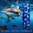 thumbnail image 2 of Shark Tumbler with Lid and Straw- Shark Gifts for Shark Lovers Women, Men -Blue Cute Sharks Cup, Water Bottle, Coffee Mug, Skinny Tumbler - Thermal Insulated Tumblers 20 Oz - Shark Stuff Decor, 2 of 6