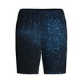 thumbnail image 4 of Wukai Blue Glitter Retro Men’s Short Pajama Pants With Pockets Soft Sleep Pj Shorts for Men-Small, 4 of 6