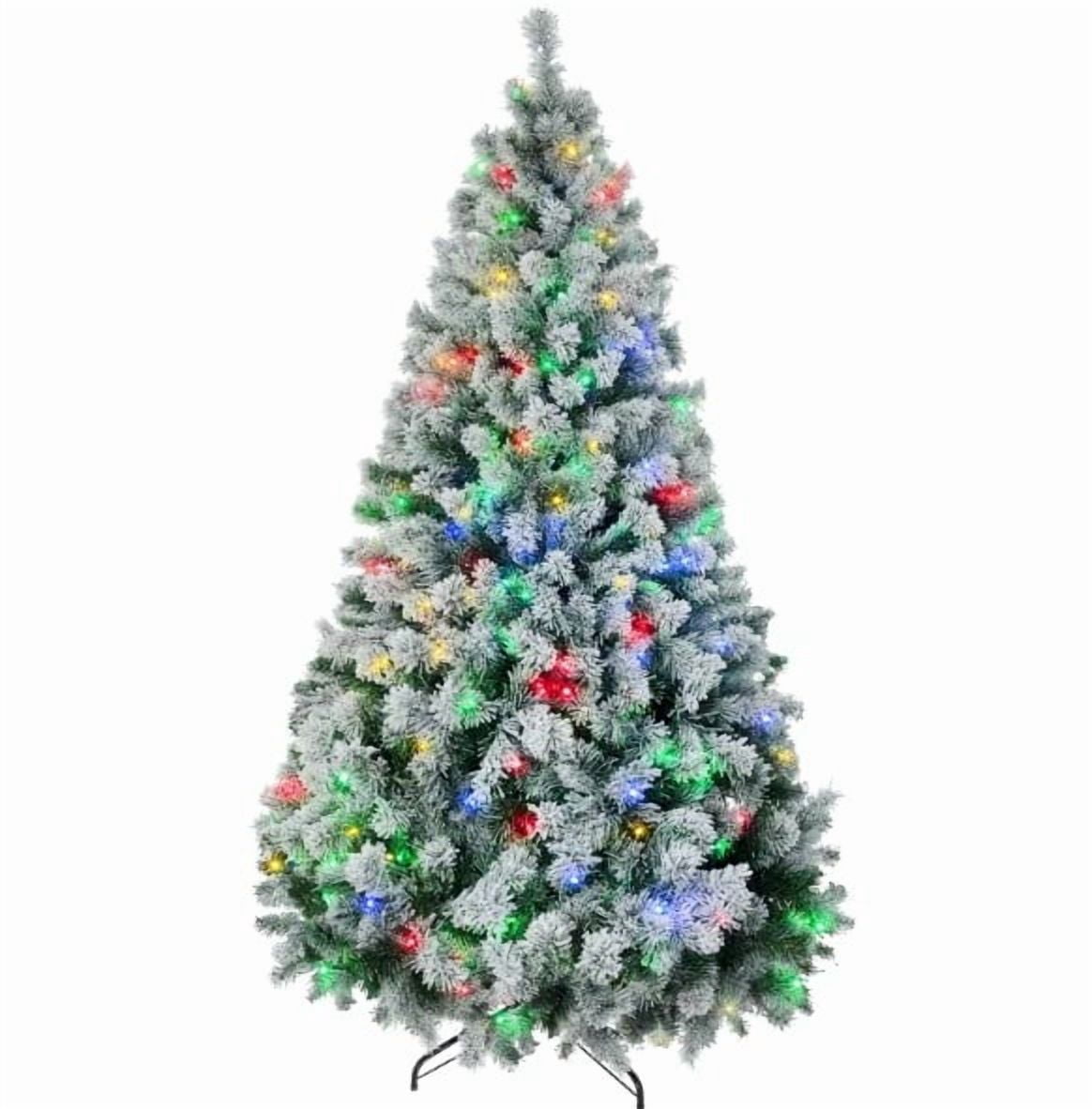 7.5ft Prelit Snow Flocked Christmas Tree with 550 LED Lights 1149 Tips Auto-Open Branches Indoor Decor